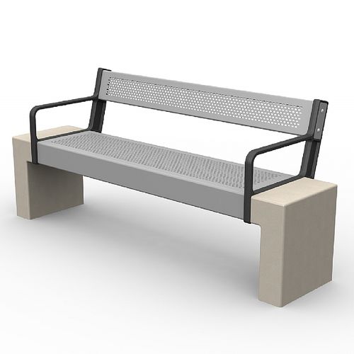 Contemporary public bench - AFEK  - Arica Urban - metal / concrete / with backrest