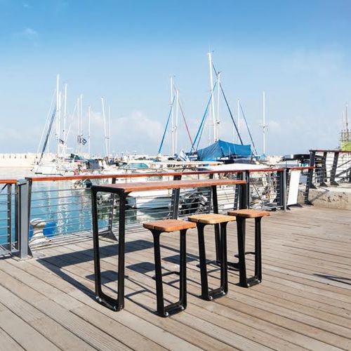Contemporary high bar table - 1670 - Arica Urban - wooden / metal base / rectangular