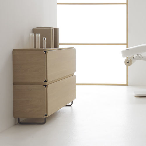 Contemporary sideboard - NAT 1350 EARTH - VISMARA Beauty&Spa Design - natural oak / with shelf / custom