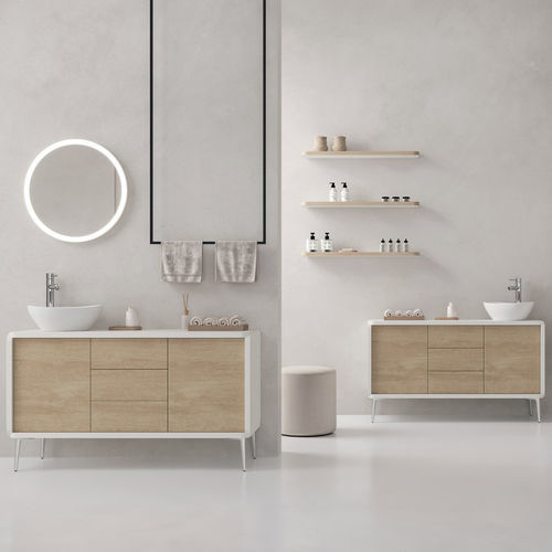 Free-standing washbasin cabinet - CREO SERIES - VISMARA Beauty&Spa Design - wooden / contemporary / with door