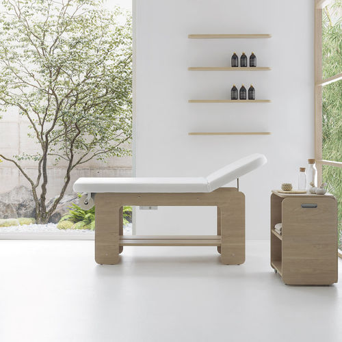 Fixed massage table - FLOW - VISMARA Beauty&Spa Design - wooden / with storage compartment / commercial