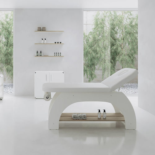 Electric massage table - MADE - VISMARA Beauty&Spa Design - natural oak / with storage compartment / height-adjustable