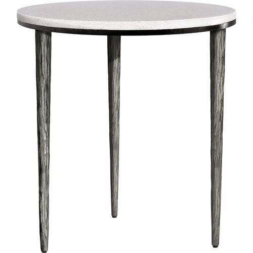 Contemporary side table - ECORCE - Mobilier De Style - wrought iron / marble / iron base