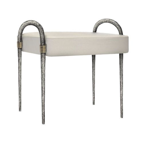 Contemporary bench - ETHNIC - Mobilier De Style - aluminum / brass / fabric