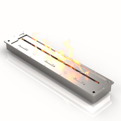 Stainless steel bioethanol burner - BR800RW - bioKamino - rectangular / contemporary / built-in