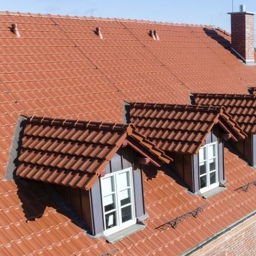 Portuguese roof tile - RT 831 - Randers Tegl A/S - clay / large / red
