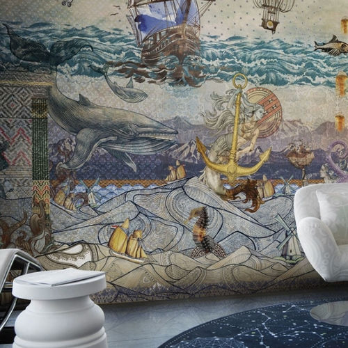 Contemporary wallpaper - ATLANTIS - LondonArt Wallpapers - nonwoven fabric / PVC / Art Nouveau