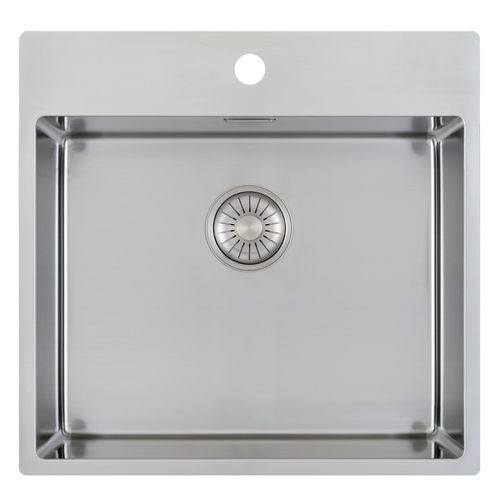 Single-bowl kitchen sink - CA50KR10 - Caressi B.V. - without drainboard / stainless steel / overmount