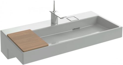 Countertop washbasin - EXC112 - JACOB DELAFON - ceramic / rectangular / contemporary