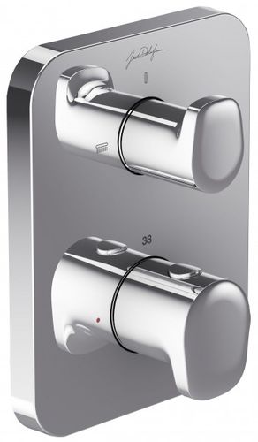 Shower mixer tap - MODULO: E75389 - JACOB DELAFON - built-in / thermostatic / chromed metal