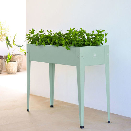 Galvanised steel garden planter - Grow Table - Herstera Garden S.L. - steel / wooden / home