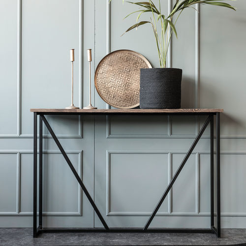 Contemporary sideboard table - ZET - Kristensen & Kristensen A/S - wooden / metal base / rectangular