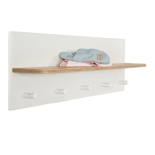 Wall-mounted coat rack - Ava - roba Baumann GmbH - contemporary / oak / white