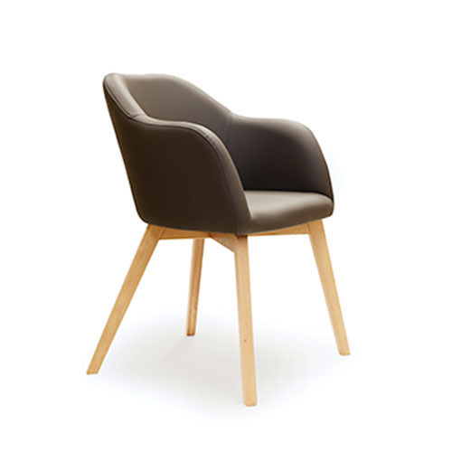 Contemporary chair - THEO - Standard Furniture Factory Sarajevo - indoor / leather / wooden base