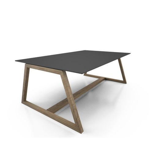 Contemporary dining table - LEMON - Black-Citrus - solid wood / ceramic / marble