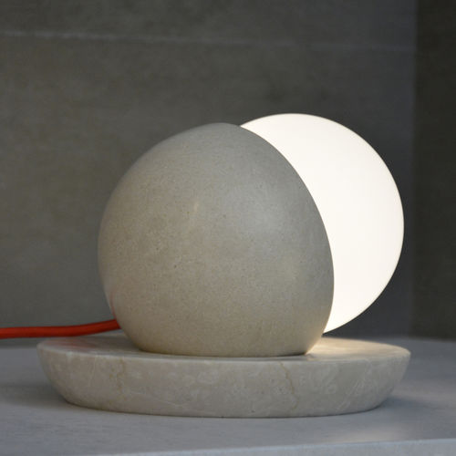 Table lamp - LUNA - Hi Project srl - Brillamenti - blown glass / stone / original design