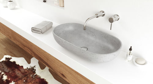 Countertop washbasin - OVAL - Gravelli - concrete / oval / contemporary