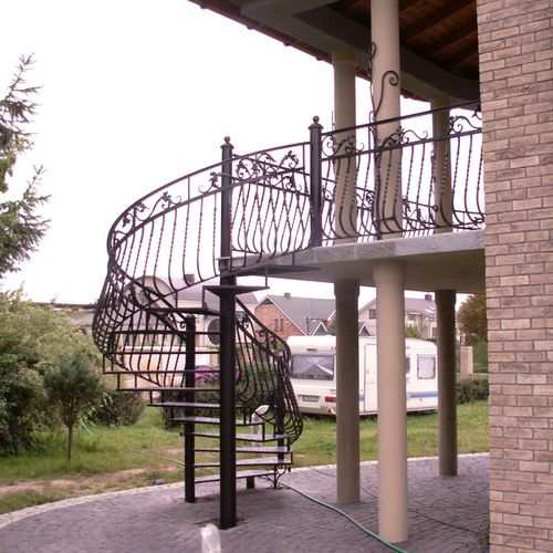 Wrought iron railing - 10 - La Forge Artistique - with bars / outdoor / for stair