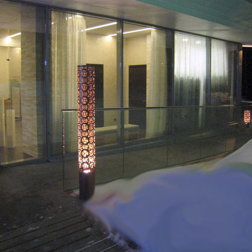 Contemporary light column TUBO Tessaro Group perforated sheet