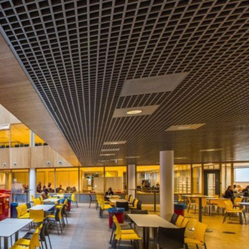 Aluminum suspended ceiling - DELTA - Integra - Interior Systems - polyester fiber / panel / for office