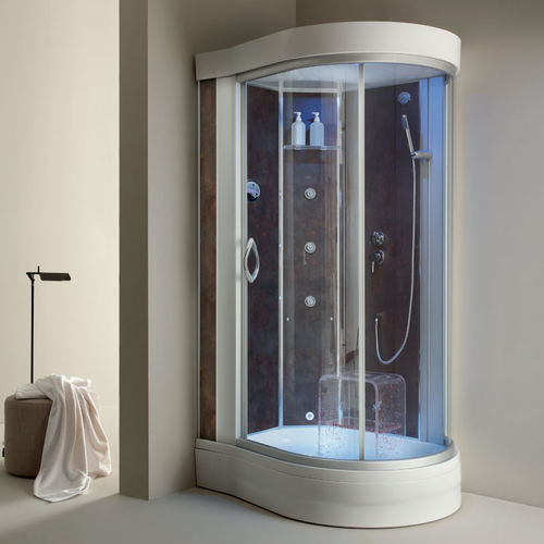 Glass shower cubicle - COSMOS.H - ilma srl - with sliding door / curved