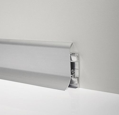 Silver-colored baseboard - LINE 98 - PROFILPAS - aluminum / rounded / electric