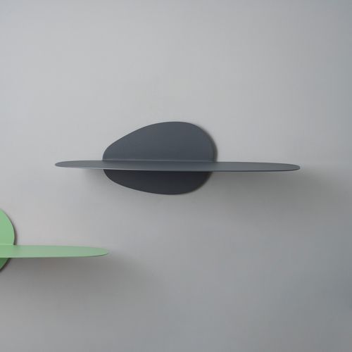 Wall-mounted shelf - surface wide - bibelo - contemporary / painted metal / black