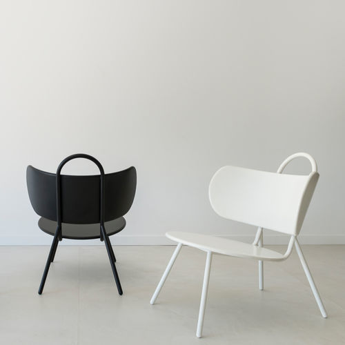 Contemporary fireside chair - swim - bibelo - metal / metal / round
