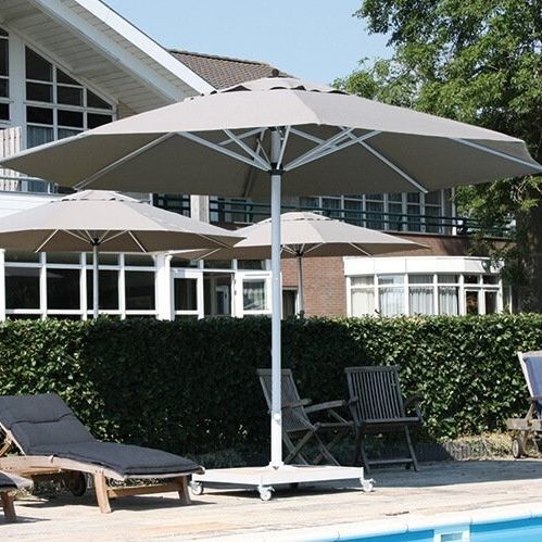 Square parasol - PRESTO PRO - Solero Parasols - round / mast-centered / telescopic