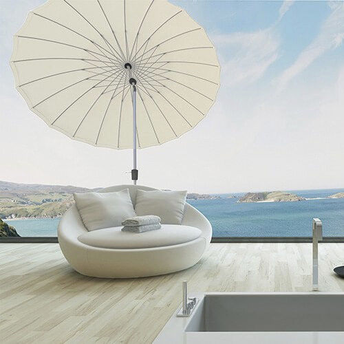 Round parasol - VATICANO PRO - Solero Parasols - mast-centered / tiltable mast / canvas