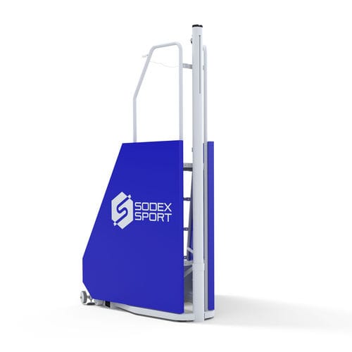 Volleyball referee stand - S30429 - SODEX SPORT - wheeled / galvanized steel / white/blue