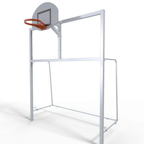 Galvanized steel multisport goal - S18124 - SODEX SPORT - socketed / white / powder-coated