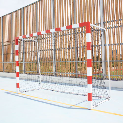 Competition handball goal - S16211 - SODEX SPORT - galvanized steel / mobile / white/red