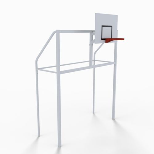 Galvanized steel multisport goal - S18152PZW - SODEX SPORT - socketed / white / powder-coated