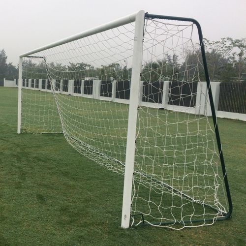 Galvanized steel football goal - S12155 - SODEX SPORT - mobile / white / plastic-coated
