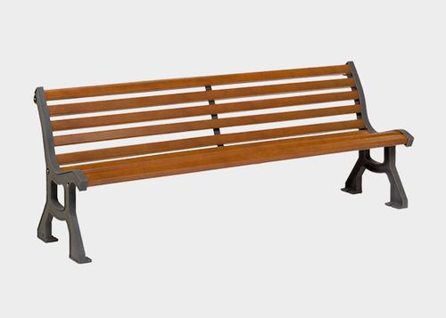 Traditional public bench - COMOD - Novatilu - exotic wood / with backrest