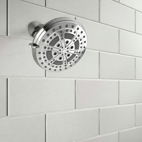 Wall-mounted shower head - J6-10s - JACUZZI - round / hydromassage