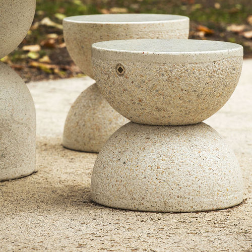 Contemporary stool - 112 - Encho Enchev - ETE - wooden / high-performance concrete / glass fiber reinforced concrete