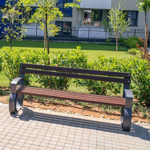 Contemporary public bench - 87 - Encho Enchev - ETE - bamboo / galvanised steel / powder-coated steel