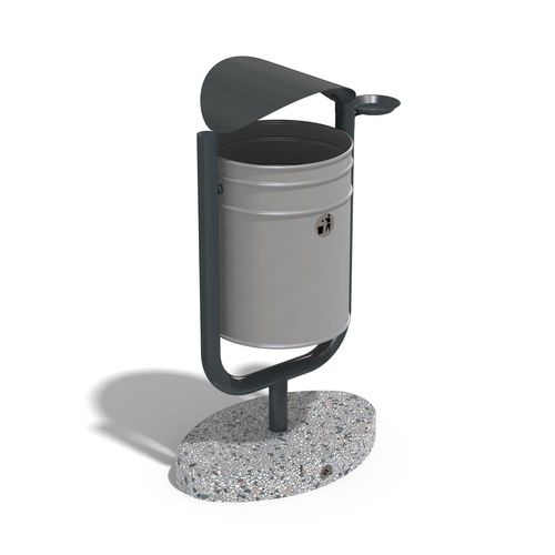Public trash can - 90 - Encho Enchev - ETE - floor-standing / free-standing / galvanised steel