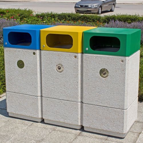 Public trash can - 215 R - Encho Enchev - ETE - recycling / free-standing / galvanised steel