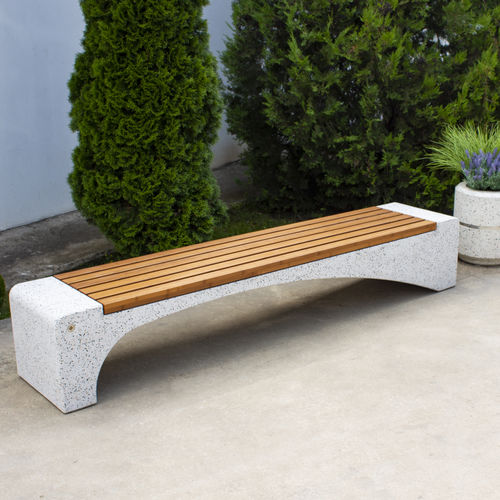 Contemporary public bench - 233 - Encho Enchev - ETE - iroko / bamboo ...