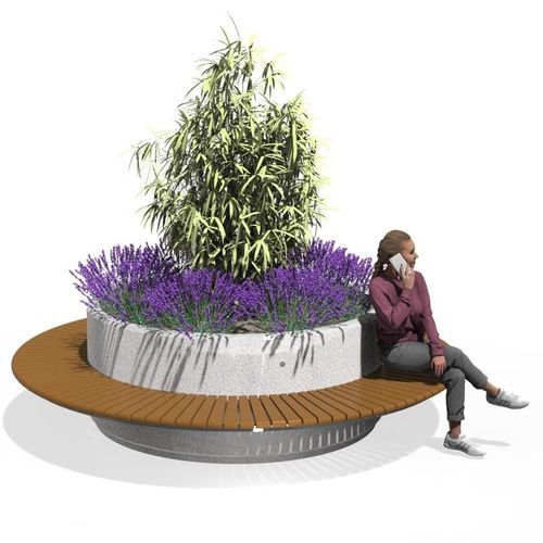 Fiber-reinforced concrete planter - 275 - Encho Enchev - ETE - high-performance concrete / pine / bamboo