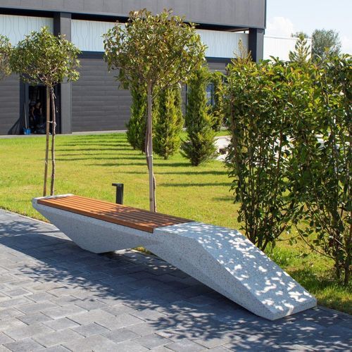 Original design public bench - 234 - Encho Enchev - ETE - iroko / bamboo / fiber-reinforced concrete