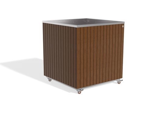 Wooden planter - 300 - Encho Enchev - ETE - spruce / stainless steel / outdoor