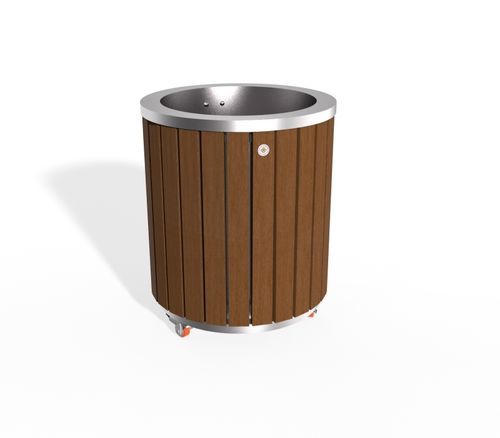 Wooden planter - 317 - Encho Enchev - ETE - stainless steel / contemporary / for playground