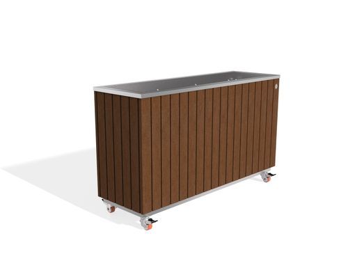 Stainless steel planter - 294 - Encho Enchev - ETE - spruce / wooden / outdoor