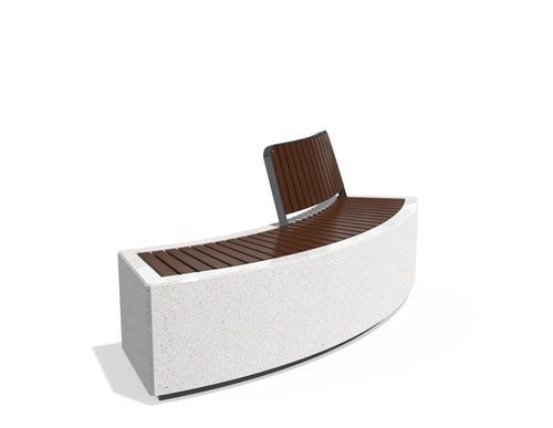 Contemporary garden bench - 268-H - Encho Enchev - ETE - stainless steel / concrete / wooden