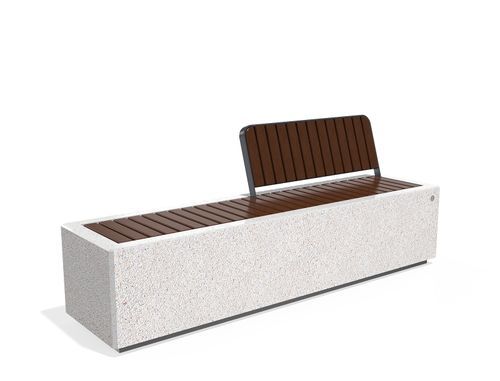 Concrete public bench - 268-C - Encho Enchev - ETE - wooden / reclaimed wood / stainless steel