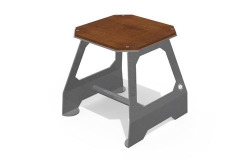 Urban stool - 412 - Encho Enchev - ETE - contemporary / wooden / metal base